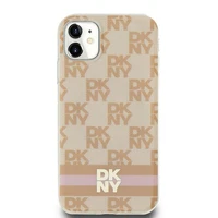 DKNY IML languotas mono raštas ir spausdintos juostos magnetinis dėklas iPhone 11 / Xr - rožinis