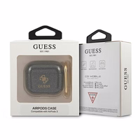 Guess GUA3UCG4GK AirPods 3 dėklas juodas/juodas Blizgučių kolekcija