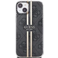Guess IML 4G Gold Stripe dėklas telefonui iPhone 15 Plus / 14 Plus - juodas