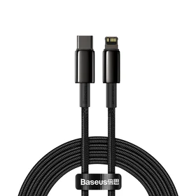 Baseus kabelis Tungsten PD USB-C - Lightning 2,0 m juodas 20W