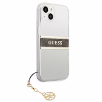 Guess GUHCP13SKB4GBR iPhone 13 mini 5.4" permatomas kietas dėklas 4G Rudas Dirželis Žavesio