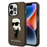 Karl Lagerfeld KLHCP14LHNIKTCK iPhone 14 Pro 6.1" juodas/juodas kietas dėklas Ikonik Karl Lagerfeld