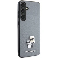 Karl Lagerfeld KLHCS24SPSAKCMPG S24 S921 kietasis dėklas telefonui pilkas Saffiano Karl & Choupette Metal Pin