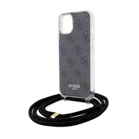 Guess Crossbody Cord 4G Print dėklas telefonui iPhone 15/14/13 - juodas