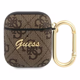 Guess GUA24GSMW AirPods dėklas rudas/rudas 4G Script Metal Collection