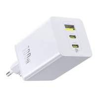 Baseus EnerFill FE11 2 x USB-C / USB-A 100W sieninis įkroviklis - baltas