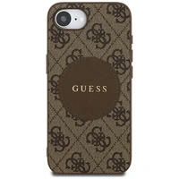 Guess 4G Circle Classic Logo Magnetinis dėklas telefonui iPhone 16e - ruda