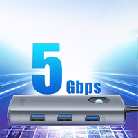 Orico PW11-6P USB-C Hub prijungimo stotelė 3x USB-A 3.0 + 1x USB-C 2.0 + 1x HDMI - pilka