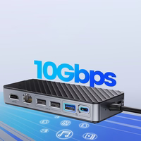 Orico OM28PR-G2 USB-C prijungimo stotelė su M.2 disko lizdu + 1 x USB-A 3.2 + 1x USB-C 3.2 + 2x USB-A 2.0 + 1x HDMI + 1x Ethernet - juoda