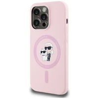Karl Lagerfeld silikoninis Karl&Choupette Magnetinis dėklas telefonui iPhone 14 Pro Max - rožinis