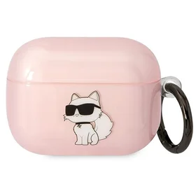 Karl Lagerfeld KLAPHNCHTCP Airpods Pro dėklas rožinis/rožinis Ikonik Choupette