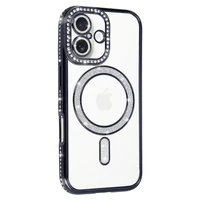 Dėklas telefonui Bling Magnētinis skirtas Iphone 17 juodas