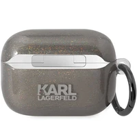 Karl Lagerfeld KLAP2HNKCTGK AirPods Pro 2 dėklas juodas/juodas Blizgantis Karl&Choupette