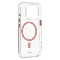 Liavec Blizgus Magnetinis Skaidrus dėklas telefonui Iphone 16 Pro rožinė