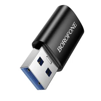Borofone adapteris BV26B - USB į Type C - juodas