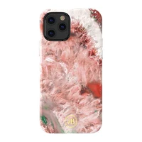 Kingxbar Agate Series dėklas telefonui dekoruotas spausdintu agatiniu raštu iPhone 12 mini raudonas