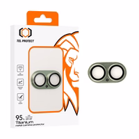 Tempered stiklas Tel Protect 95% AR+AF Full Metal kameros apsauga on camera for Iphone 17 žalias (camera island)