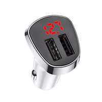 Borofone automobilinis įkroviklis BZ15 Auspicious - 2xUSB - 2,4A su USB to MicroUSB kabeliu baltas