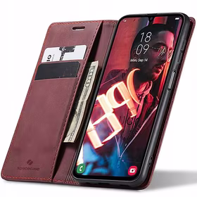 Spacecase Dėklas Wallet Galaxy A25 5G raudonas