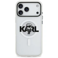 Karl Lagerfeld IML Karl Eskizas Logotipas Magnetinis dėklas telefonui iPhone 17 Pro Max - skaidrus