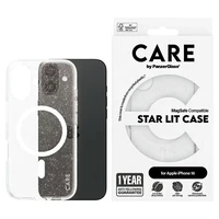 CARE by PanzerGlass Flagship Star Lit dėklas telefonui iPhone 16 6.1" baltas Magnetinis 1341