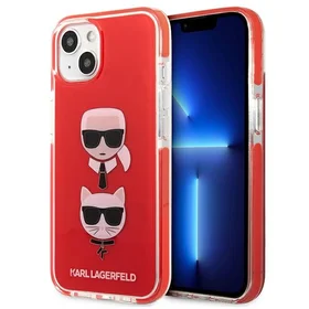 Karl Lagerfeld Karl & Choupette Head dėklas telefonui iPhone 13 mini - raudonas