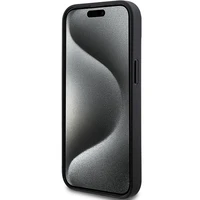 DKNY Odinis mono juosta ir metalinis logotipas dėklas telefonui iPhone 15 Plus / 14 Plus - juodas