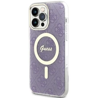 Guess GUHMP14XH4STU iPhone 14 Pro Max 6.7" violetinis kietas dėklas 4G Magnetinis