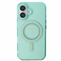 Guess IML Rhinestones Magnetinis dėklas telefonui iPhone 16 Plus - žalias