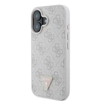 Guess Odinis Crossbody dėklas telefonui iPhone 16 su metaliniu logotipu ir Strass - rožinis