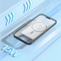 Belaidė magnetinė išorinė baterija Dudao K14S USB-A / USB-C / MagSafe 20W 5000mAh (balta)