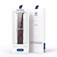 Dux Ducis dirželis (lauko versija) Apple Watch Ultra dirželis, SE, 9, 8, 7, 6, 5, 4, 3, 2, 1 (49, 45, 44, 42 mm) nailoninė apyrankė juoda ir raudona