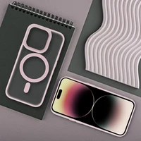 Dėklas telefonui MATTE MAG COVER, suderinamas su MagSafe IPHONE 15 Plus, rožinis