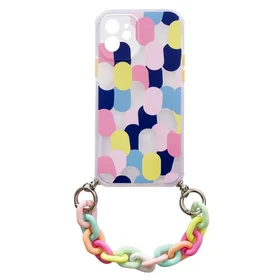 Color Chain Case gelinis lankstus elastingas dėklas su grandinės pakabuku Samsung Galaxy S21+ 5G (S21 Plus 5G) įvairiaspalvis (1)