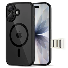 "Tech-Protect Magpeak Magsafe CC" dėklas "iPhone 17" - skaidrus, juodas