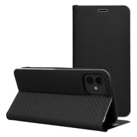 Dėklas telefonui (m) - LUNA Book Carbon IPHONE 11 juodas