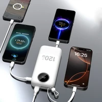 Dudao K13Pro 20000mAh išorinė baterija su įmontuotu kabeliu - balta