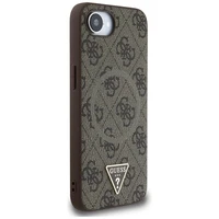 Guess 4G Ring Triangle Logo Magnetinis dėklas telefonui iPhone 16e - ruda