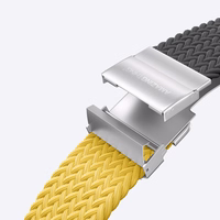 Rinkinys 2 AmazingThing Blend dirželis Apple Watch 45/46/49mm - Geltona-Juoda/Juoda