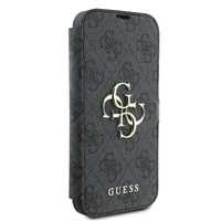 Guess 4G Metal Logo dėklas telefonui iPhone 16 - juodas