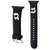 Karl Lagerfeld 3D Rubber Karl&Choupette Heads dirželis for Apple Watch 42/44/45/49mm - juodas