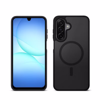 Crong Hybrid Matte Magnetic - MagSafe dėklas Samsung Galaxy A17 (juodas)