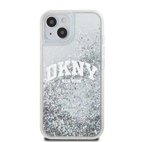 DKNY skystojo blizgučio didelio logotipo dėklas telefonui iPhone 15 / 14 / 13 - baltas