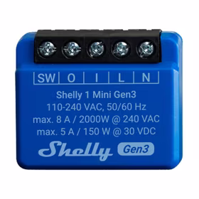 Shelly 1 Mini Gen3 valdiklis, WiFi/Bluetooth