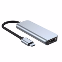 HUB Tech-Protect V2 4in1 USB-C - USB-A 3.0 / USB-A 2.0 / USB-C / HDMI - pilkas