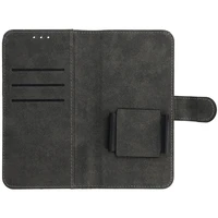 COMMON universalus knygos tipo dėklas (DYDIS M) Samsung S21/S10/Note/Note 2/Note 3/Huawei P30 Lite/P9/P9 Lite/Sony Xperia Z3/Z4/Z5, tamsiai mėlynas