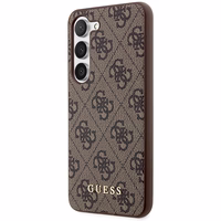 Guess 4G Metal Gold Logo dėklas telefonui Samsung Galaxy S24+ - rudas