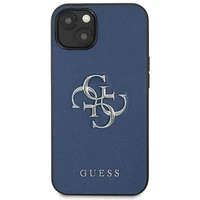 Guess GUHCP13SSA4GSBL iPhone 13 mini 5.4" mėlynas/mėlynas kietas dėklas Saffiano 4G Metalinis Logotipas