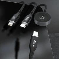 Apple Watch Dudao A12Max+ PD 100W 3in1 įkrovimo kabelis: USB-C Lightning 1.2m - juodas