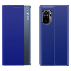 Dėklas telefonui knygos tipo su išmaniuoju langu Xiaomi Redmi K40 Pro+ / K40 Pro / K40 / Poco F3 - mėlynas